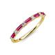 4 - Sarah Baguette Pink Tourmaline and Round Diamond Wedding Band 