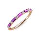 4 - Sarah Baguette Amethyst and Round Diamond Wedding Band 