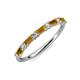 4 - Sarah Baguette Citrine and Round Diamond Wedding Band 