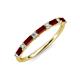 4 - Sarah Baguette Red Garnet and Round Diamond Wedding Band 