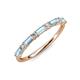 4 - Sarah Baguette Aquamarine and Round Diamond Wedding Band 