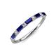 4 - Sarah Baguette Blue Sapphire and Round Diamond Wedding Band 