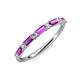 4 - Sarah Baguette Amethyst and Round Diamond Wedding Band 