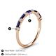 5 - Sarah Baguette Blue Sapphire and Round Diamond Wedding Band 