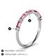 5 - Sarah Baguette Pink Tourmaline and Round Diamond Wedding Band 