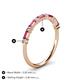 5 - Sarah Baguette Pink Tourmaline and Round Diamond Wedding Band 