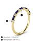 5 - Sarah Baguette Blue Sapphire and Round Diamond Wedding Band 