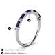 5 - Sarah Baguette Blue Sapphire and Round Diamond Wedding Band 