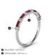 5 - Sarah Baguette Red Garnet and Round Diamond Wedding Band 