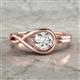 2 - Adah 0.50 ct (5.00 mm) Round Natural Diamond Twist Love Knot Solitaire Engagement Ring 