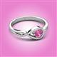 2 - Adah 0.53 ctw (5.00 mm) Round Pink Sapphire Twist Love Knot Solitaire Engagement Ring 