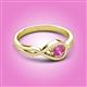 2 - Adah 0.53 ctw (5.00 mm) Round Pink Sapphire Twist Love Knot Solitaire Engagement Ring 
