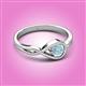 2 - Adah 0.40 ctw (5.00 mm) Round Aquamarine Twist Love Knot Solitaire Engagement Ring 