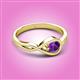 2 - Adah 0.40 ctw (5.00 mm) Round Amethyst Twist Love Knot Solitaire Engagement Ring 