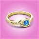 2 - Adah 0.50 ctw (5.00 mm) Round Blue Topaz Twist Love Knot Solitaire Engagement Ring 