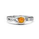 1 - Adah 0.40 ctw (5.00 mm) Round Citrine Twist Love Knot Solitaire Engagement Ring 