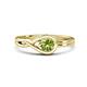 1 - Adah 0.50 ctw (5.00 mm) Round Peridot Twist Love Knot Solitaire Engagement Ring 