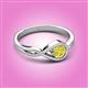 2 - Adah 0.50 ctw (5.00 mm) Round Yellow Diamond Twist Love Knot Solitaire Engagement Ring 