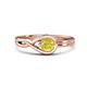 1 - Adah 0.50 ctw (5.00 mm) Round Yellow Diamond Twist Love Knot Solitaire Engagement Ring 