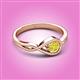 2 - Adah 0.50 ctw (5.00 mm) Round Yellow Diamond Twist Love Knot Solitaire Engagement Ring 