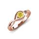 3 - Adah 0.53 ctw (5.00 mm) Round Yellow Sapphire Twist Love Knot Solitaire Engagement Ring 