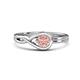1 - Adah 0.48 ctw (5.00 mm) Round Morganite Twist Love Knot Solitaire Engagement Ring 