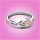2 - Adah 0.48 ctw (5.00 mm) Round Morganite Twist Love Knot Solitaire Engagement Ring 