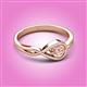 2 - Adah 0.48 ctw (5.00 mm) Round Morganite Twist Love Knot Solitaire Engagement Ring 