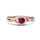 1 - Adah 0.50 ctw (5.00 mm) Round Rhodolite Garnet Twist Love Knot Solitaire Engagement Ring 