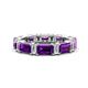 1 - Eriss 3.20 ctw Emerald Shape Amethyst and Baguette Shape Lab Grown Diamond Women Eternity Band 