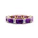 1 - Eriss 3.20 ctw Emerald Shape Amethyst and Baguette Shape Lab Grown Diamond Women Eternity Band 