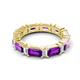 5 - Eriss 3.20 ctw Emerald Shape Amethyst and Baguette Shape Lab Grown Diamond Women Eternity Band 