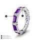 4 - Eriss 3.20 ctw Emerald Shape Amethyst and Baguette Shape Lab Grown Diamond Women Eternity Band 
