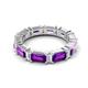5 - Eriss 3.20 ctw Emerald Shape Amethyst and Baguette Shape Lab Grown Diamond Women Eternity Band 