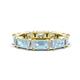1 - Eriss 3.00 ctw Emerald Shape Aquamarine and Baguette Shape Lab Grown Diamond Women Eternity Band 
