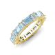 3 - Eriss 3.00 ctw Emerald Shape Aquamarine and Baguette Shape Lab Grown Diamond Women Eternity Band 