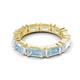 5 - Eriss 3.00 ctw Emerald Shape Aquamarine and Baguette Shape Lab Grown Diamond Women Eternity Band 