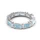5 - Eriss 3.00 ctw Emerald Shape Aquamarine and Baguette Shape Lab Grown Diamond Women Eternity Band 