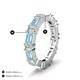 4 - Eriss 3.00 ctw Emerald Shape Aquamarine and Baguette Shape Lab Grown Diamond Women Eternity Band 