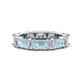 1 - Eriss 3.00 ctw Emerald Shape Aquamarine and Baguette Shape Lab Grown Diamond Women Eternity Band 
