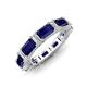 3 - Eriss 3.50 ctw Emerald Shape Blue Sapphire and Baguette Shape Lab Grown Diamond Women Eternity Band 