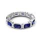 5 - Eriss 3.50 ctw Emerald Shape Blue Sapphire and Baguette Shape Lab Grown Diamond Women Eternity Band 