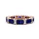 1 - Eriss 3.50 ctw Emerald Shape Blue Sapphire and Baguette Shape Lab Grown Diamond Women Eternity Band 