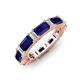 3 - Eriss 3.50 ctw Emerald Shape Blue Sapphire and Baguette Shape Lab Grown Diamond Women Eternity Band 