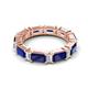 5 - Eriss 3.50 ctw Emerald Shape Blue Sapphire and Baguette Shape Lab Grown Diamond Women Eternity Band 
