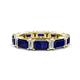 1 - Eriss 3.50 ctw Emerald Shape Blue Sapphire and Baguette Shape Lab Grown Diamond Women Eternity Band 