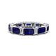 1 - Eriss 3.50 ctw Emerald Shape Blue Sapphire and Baguette Shape Lab Grown Diamond Women Eternity Band 