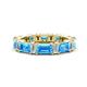 1 - Eriss 4.20 ctw Emerald Shape Blue Topaz and Baguette Shape Lab Grown Diamond Women Eternity Band 