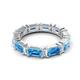 5 - Eriss 4.20 ctw Emerald Shape Blue Topaz and Baguette Shape Lab Grown Diamond Women Eternity Band 