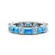 1 - Eriss 4.20 ctw Emerald Shape Blue Topaz and Baguette Shape Lab Grown Diamond Women Eternity Band 
